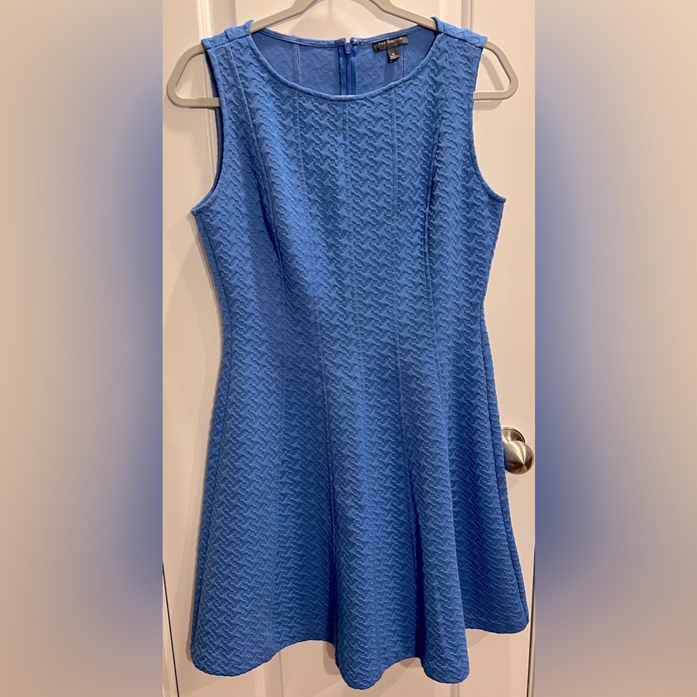 The Limited Blue Textured Sleeveless Dress